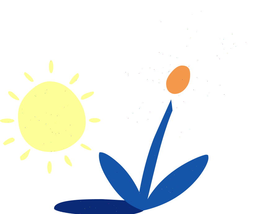 White flower and sun